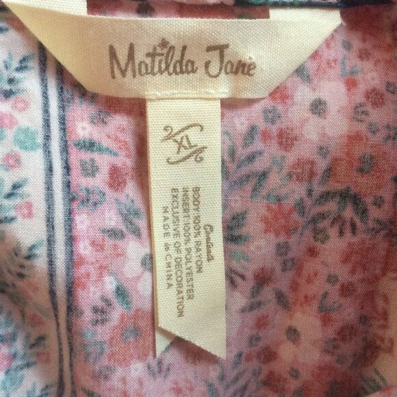 Matilda Jane Wildlife Patchwork Print Smocked Waist Cottagecore Maxi Dress XL - Picture 3 of 4